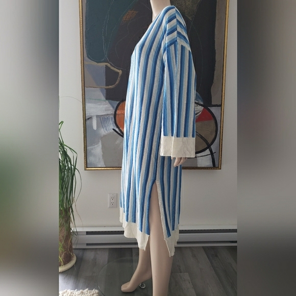 Zara | NWOT Striped Linen Knit Tunic and Pant Set - Picture 4 of 16